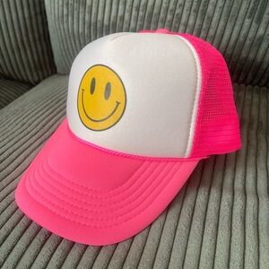Pink Smiley Face Trucker Hat